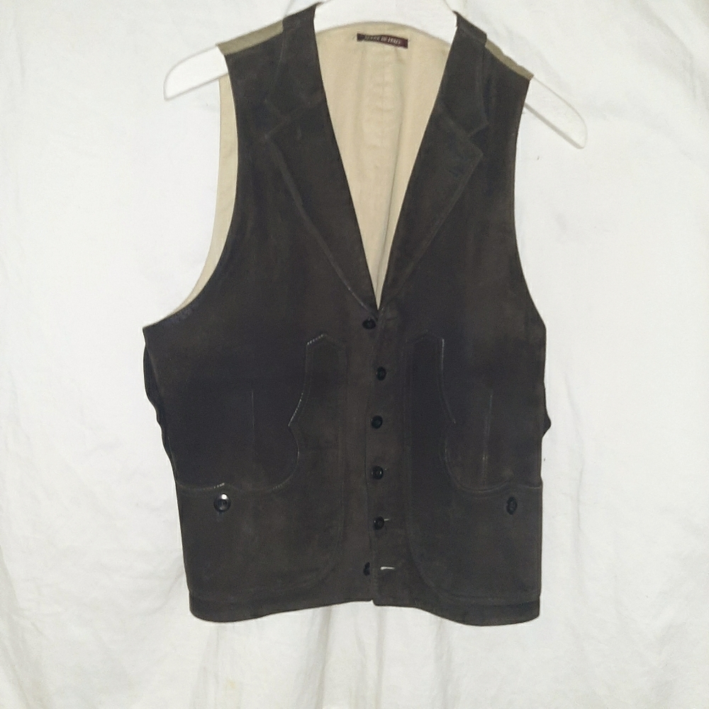 PAUL SMITH Western style suede vest xl grey